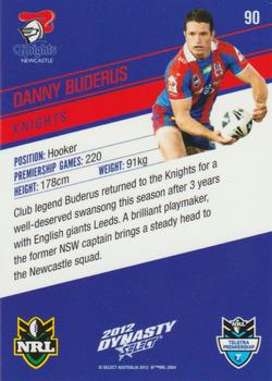 2012 Select Dynasty #90 Danny Buderus Back